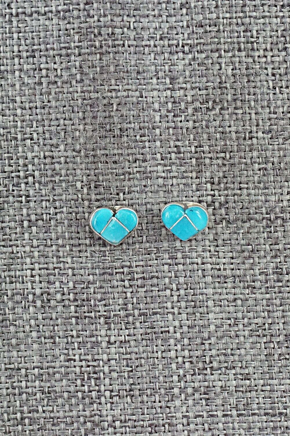 Turquoise & Sterling Silver Inlay Earrings - Linda Chavez