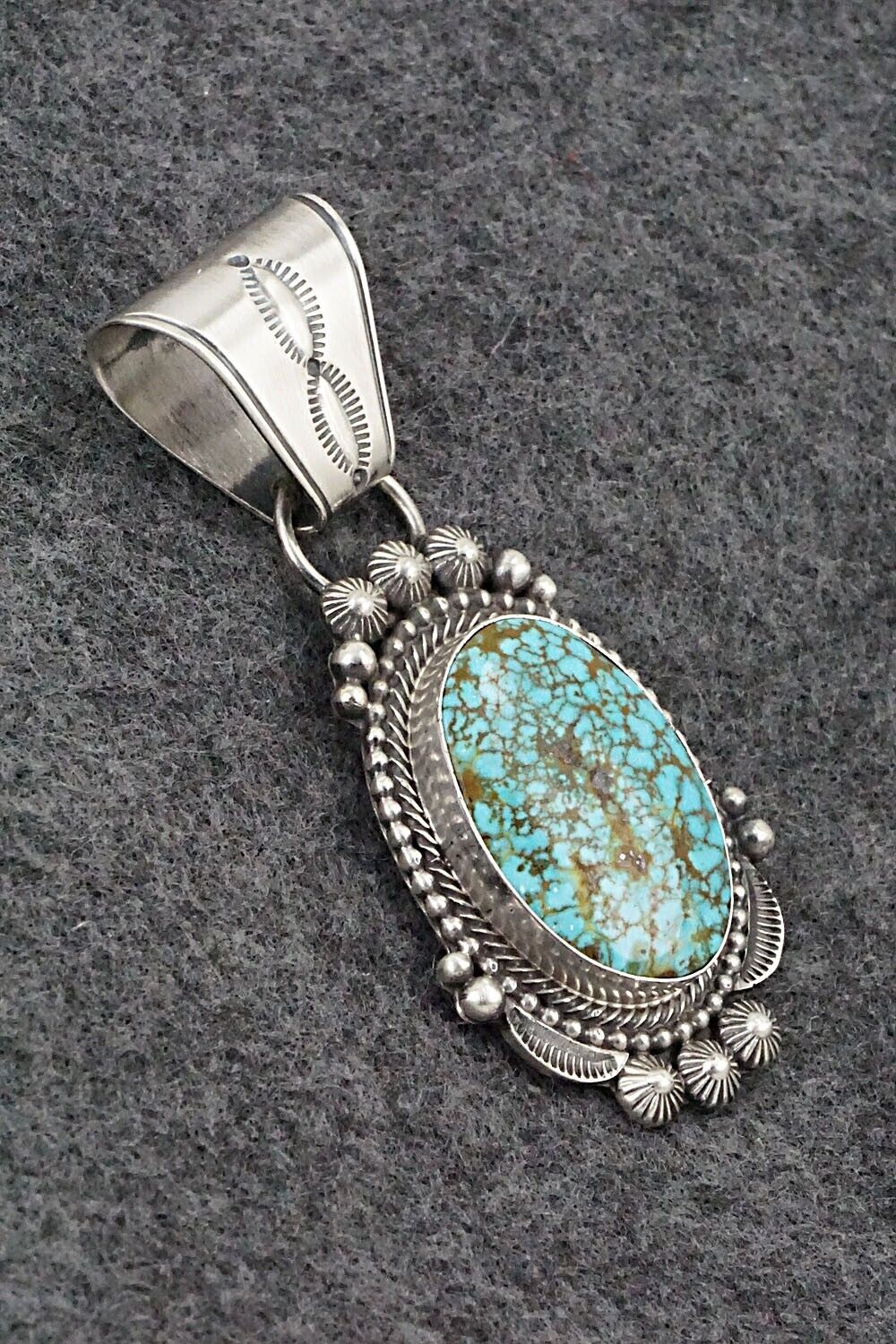 Turquoise & Sterling Silver Pendant - Tom Lewis