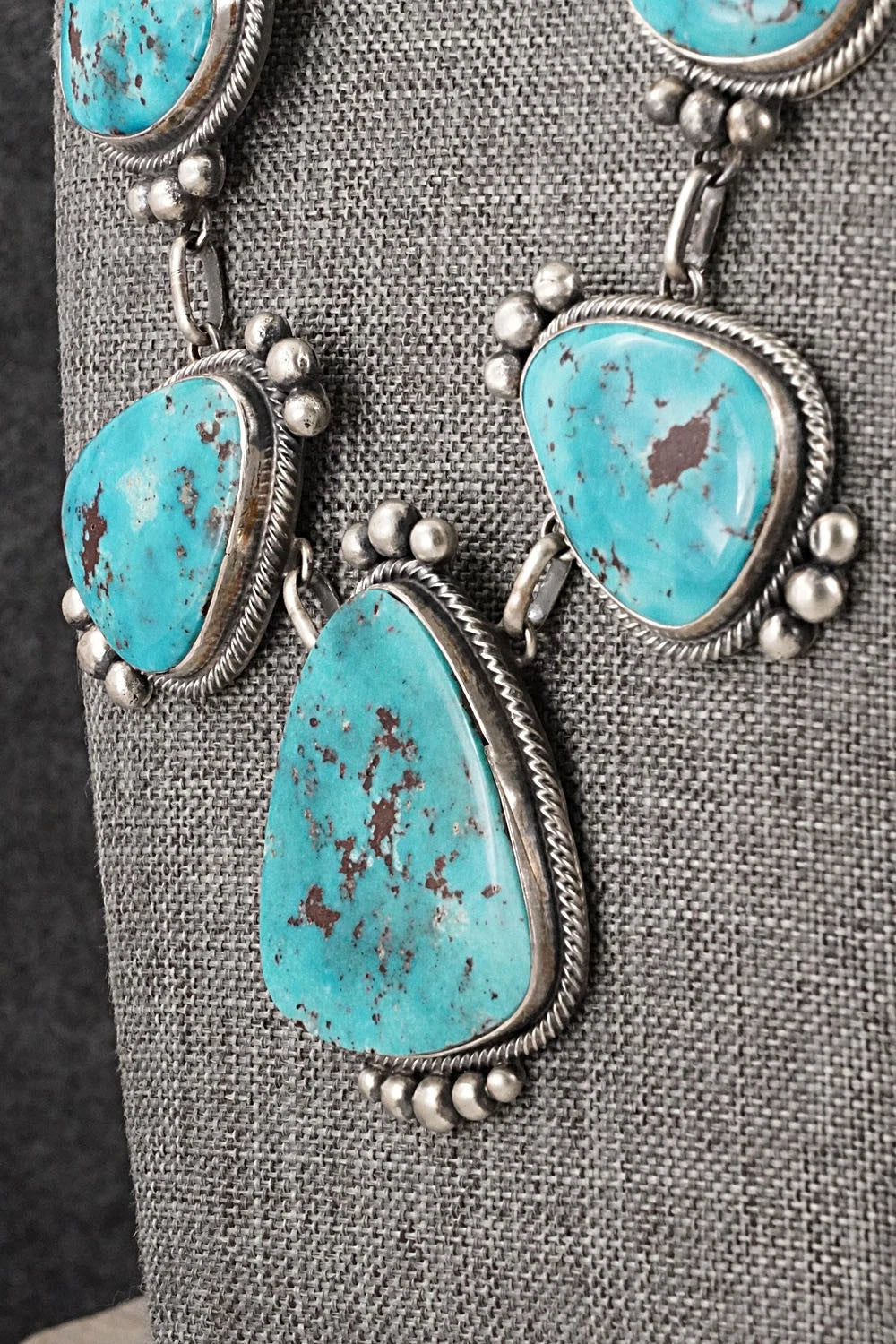 Turquoise & Sterling Silver Necklace and Earrings Set - Kathleen Livingston