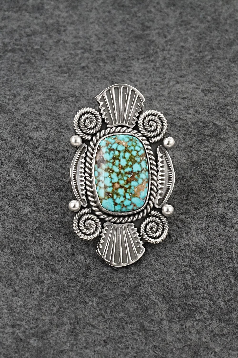 Turquoise & Sterling Silver Ring - Michael Calladitto - Size 7.5
