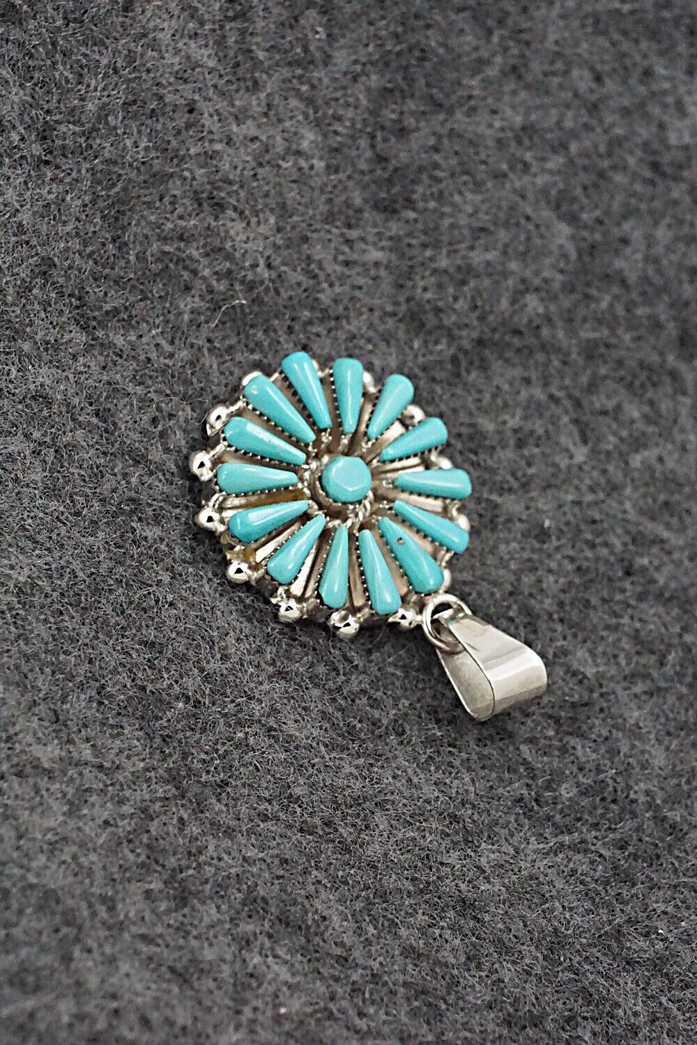 Turquoise & Sterling Silver Pendant - Vera Halusewa