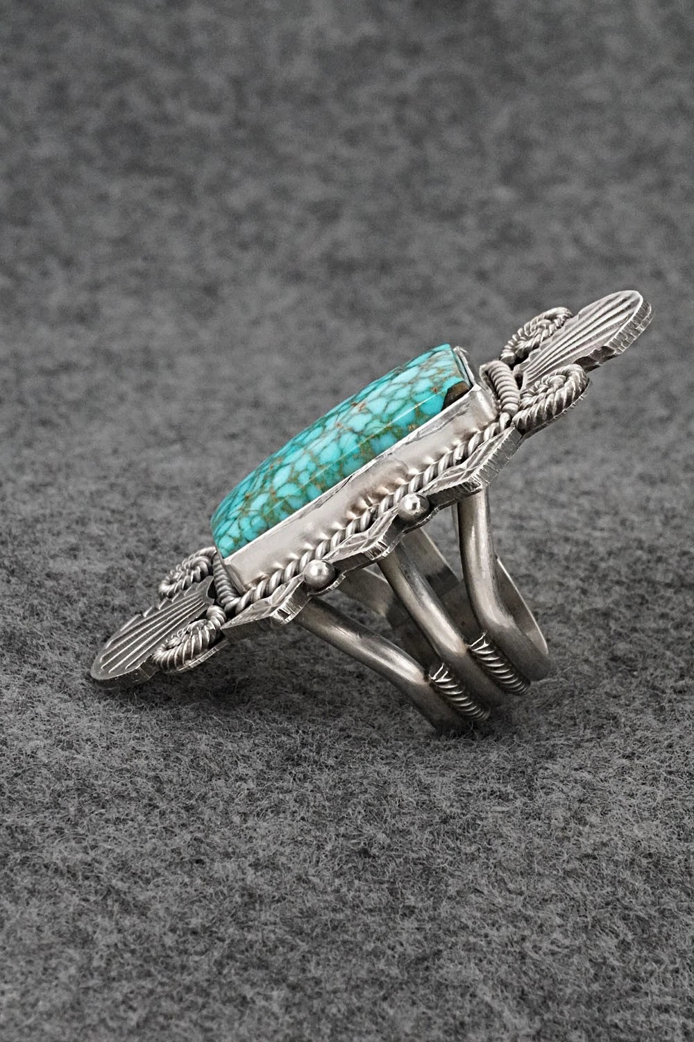 Turquoise & Sterling Silver Ring - Michael Calladitto - Size 8.5
