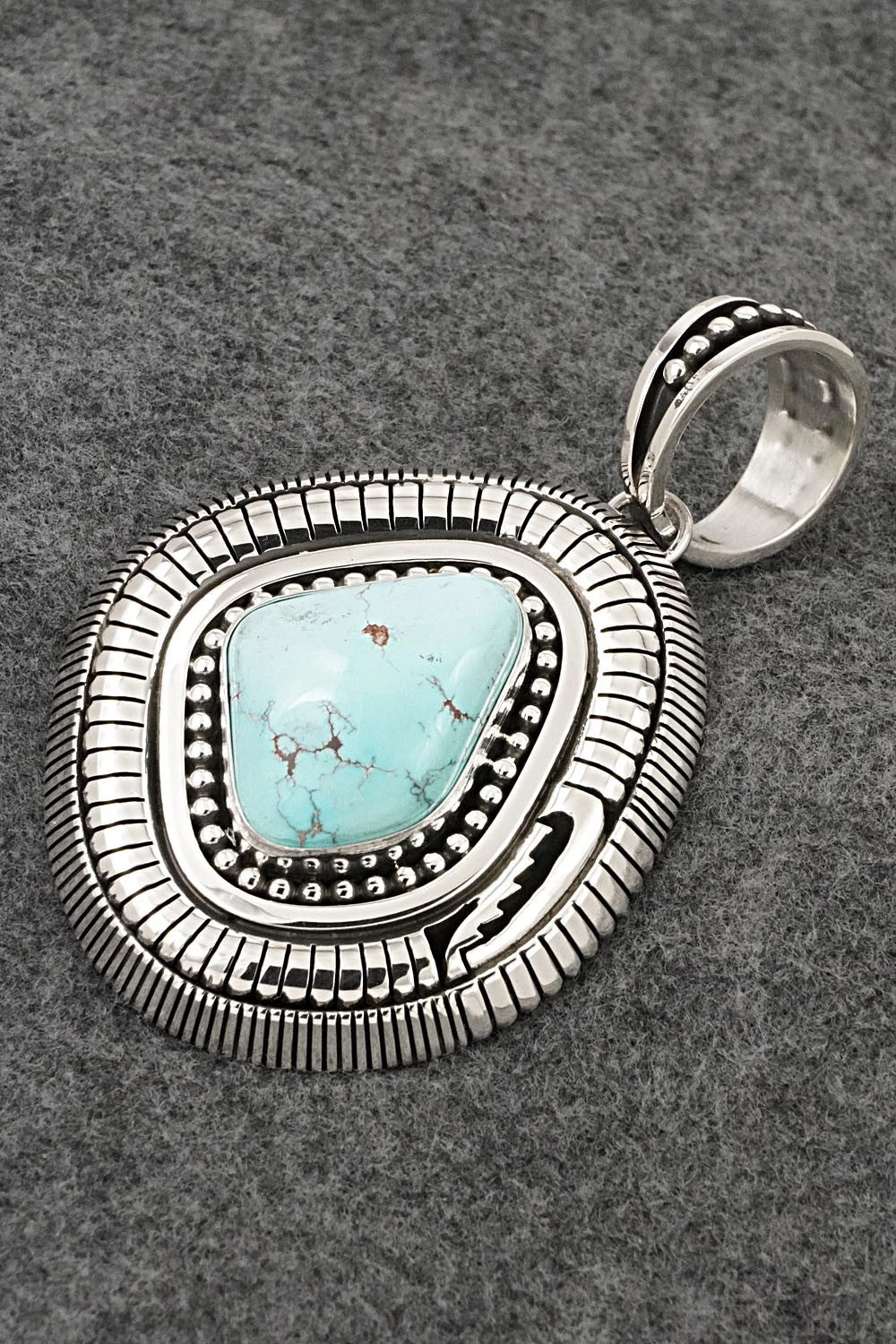 Turquoise and Sterling Silver Pendant - Jonathan Nez