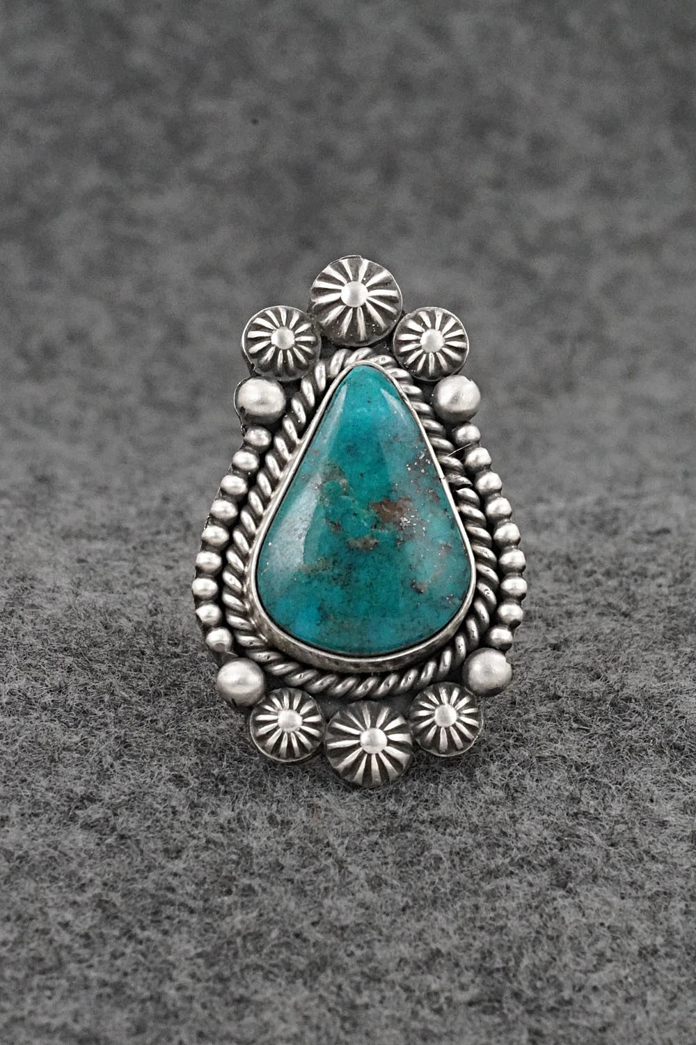 Turquoise & Sterling Silver Ring - Michael Calladitto - Size 8
