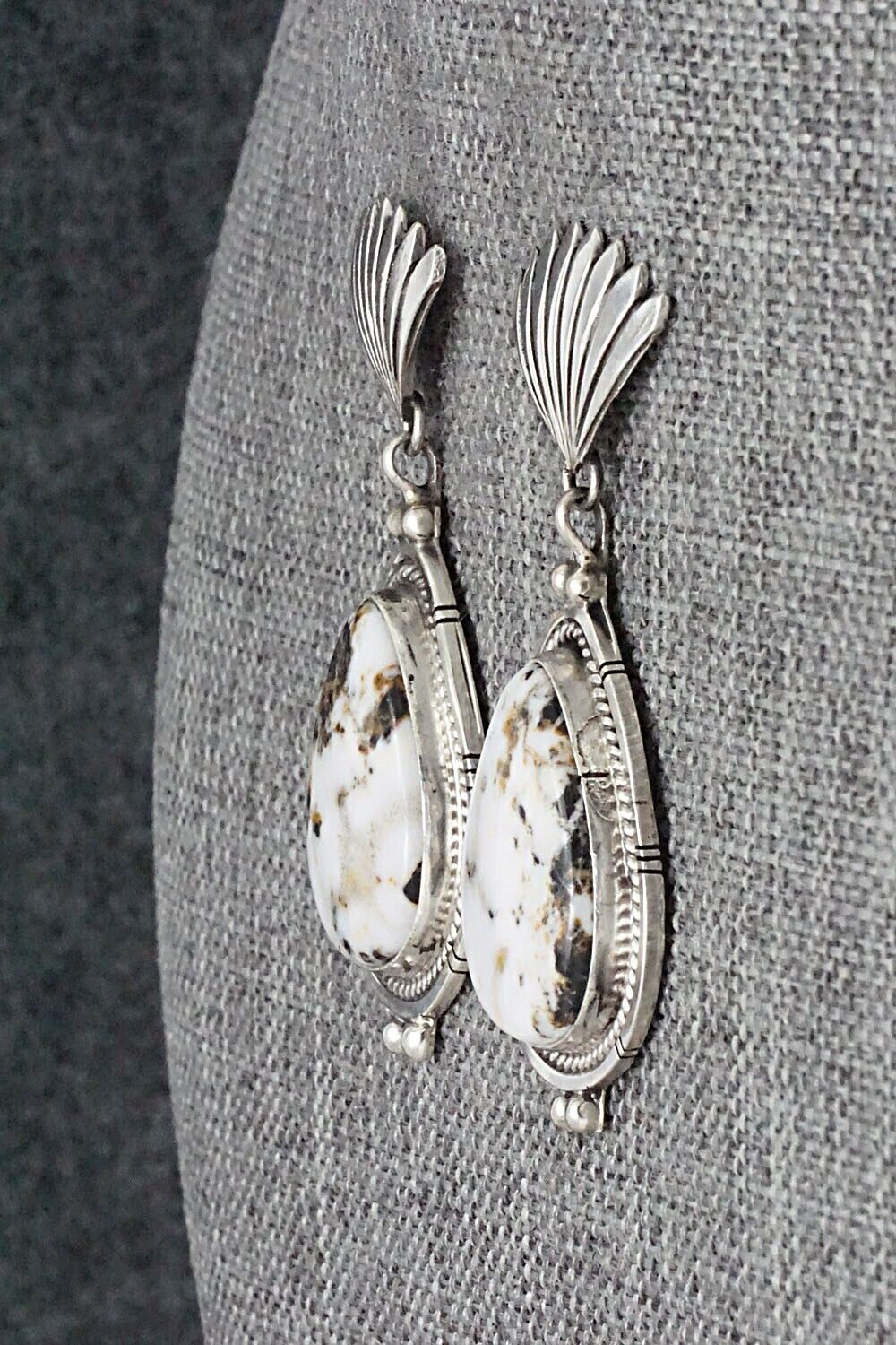 White Buffalo & Sterling Silver Earrings - Annie Spencer