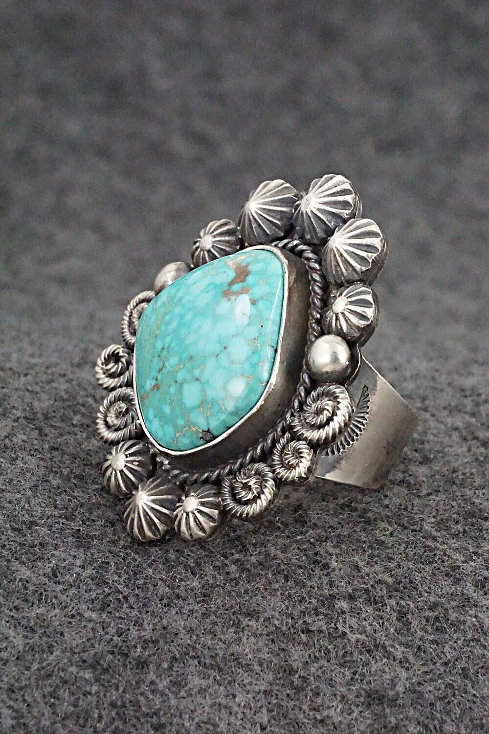 Turquoise & Sterling Silver Ring - Rosita Calladitto - Size 9