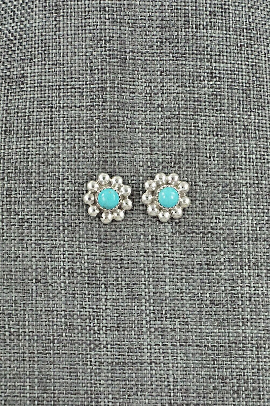 Turquoise & Sterling Silver Earrings - Elvera Towne