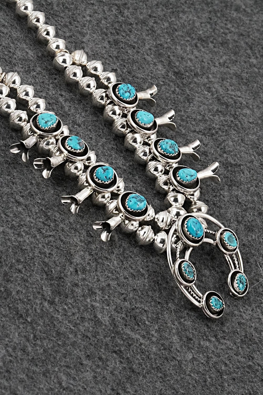 Turquoise & Sterling Silver Squash Blossom Set - Phil Garcia