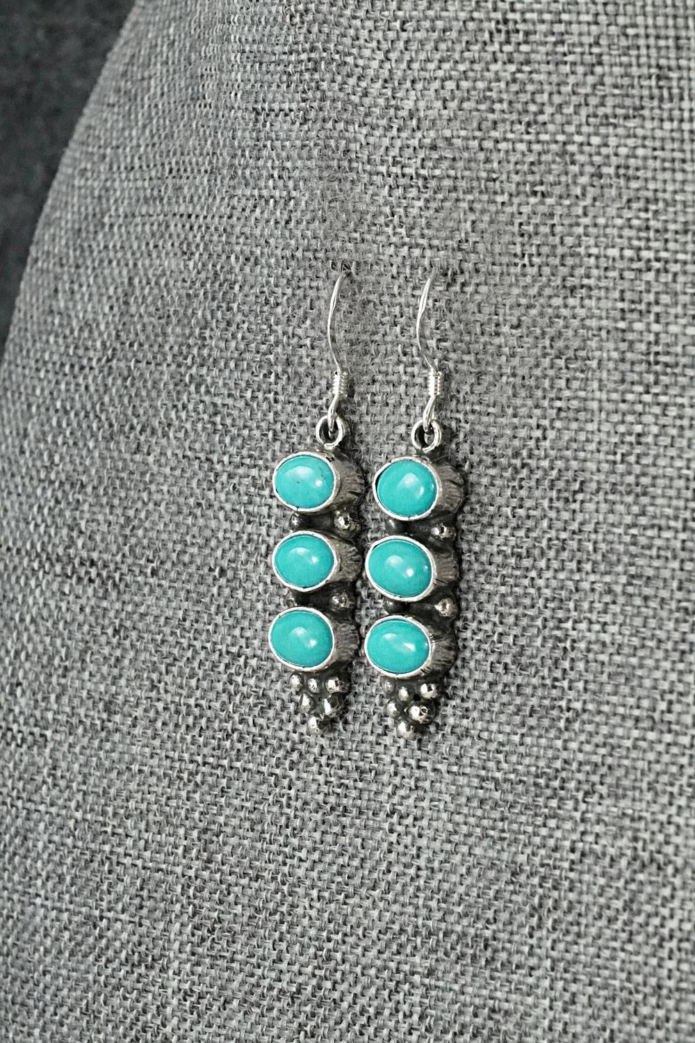 Turquoise & Sterling Silver Earrings - Gary Shorty
