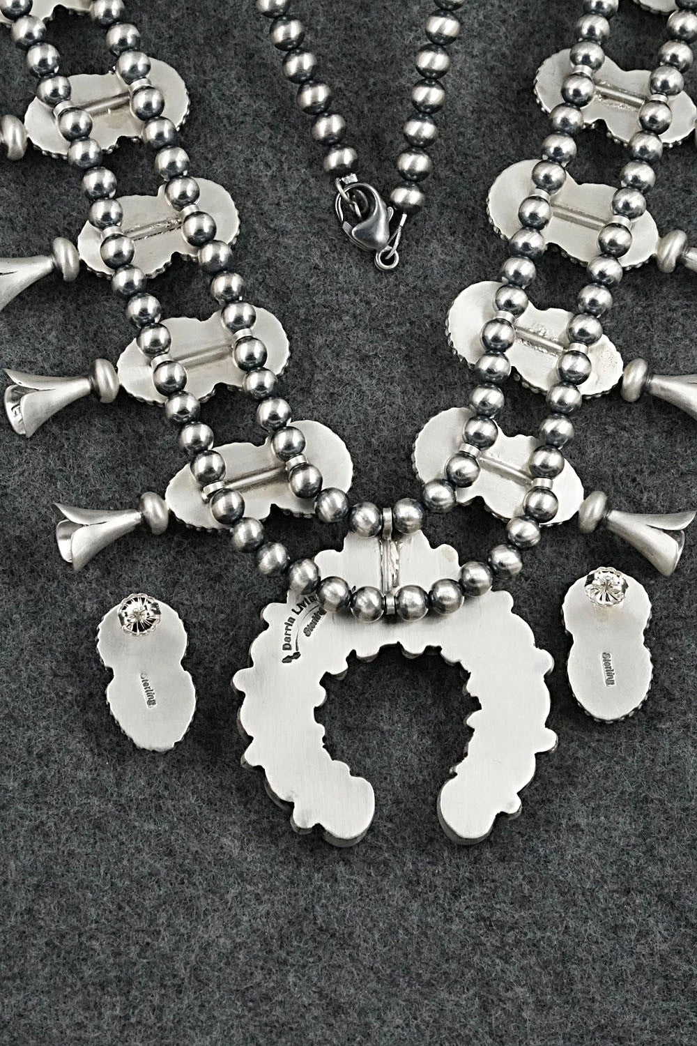 Turquoise & Sterling Silver Squash Blossom Set - Darrin Livingston