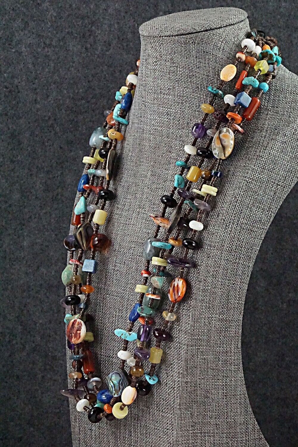 Multi Stone and Sterling Silver Necklace - Helen Tsosie