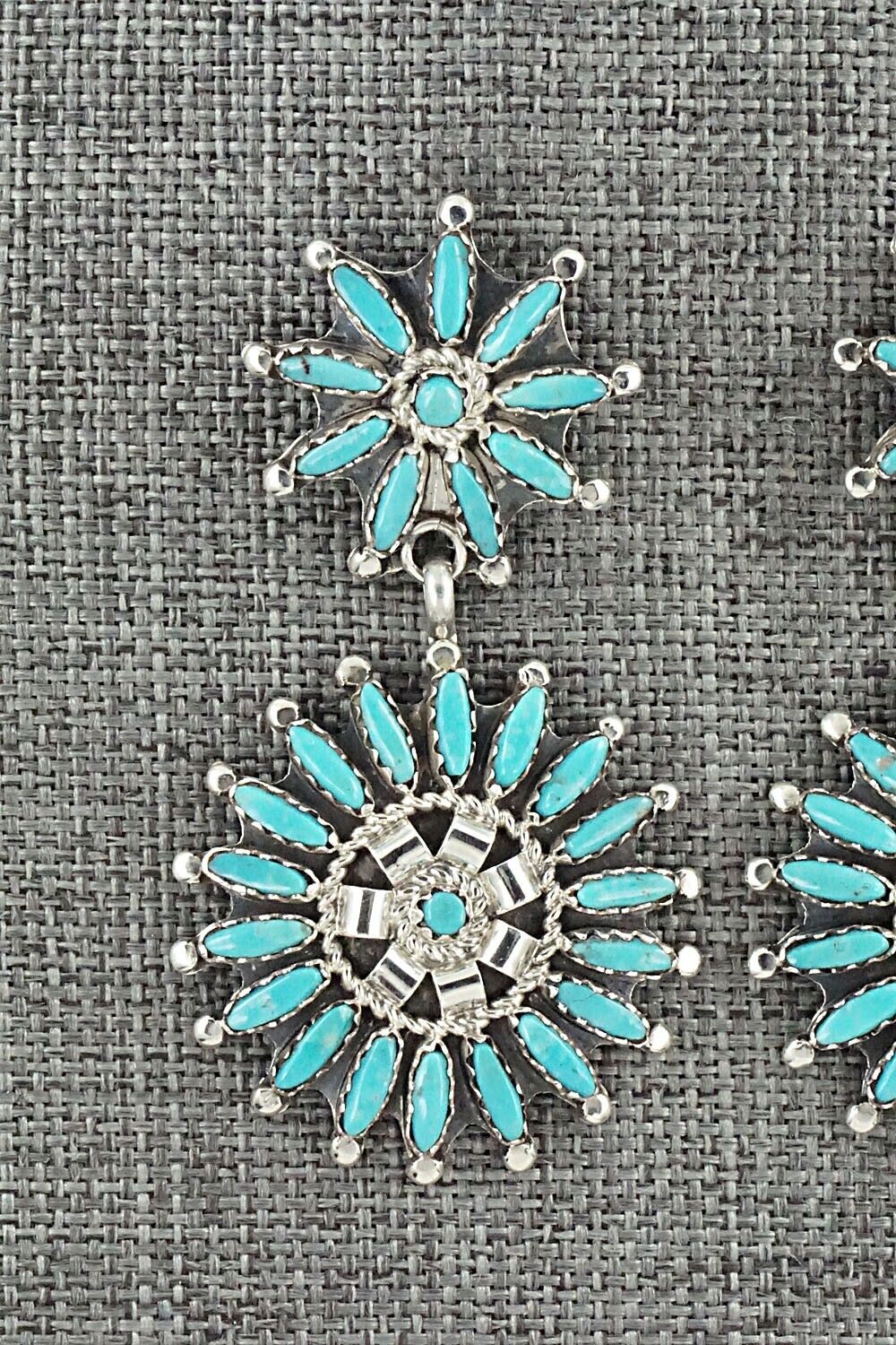 Turquoise & Sterling Silver Earrings - Nathaniel Nez