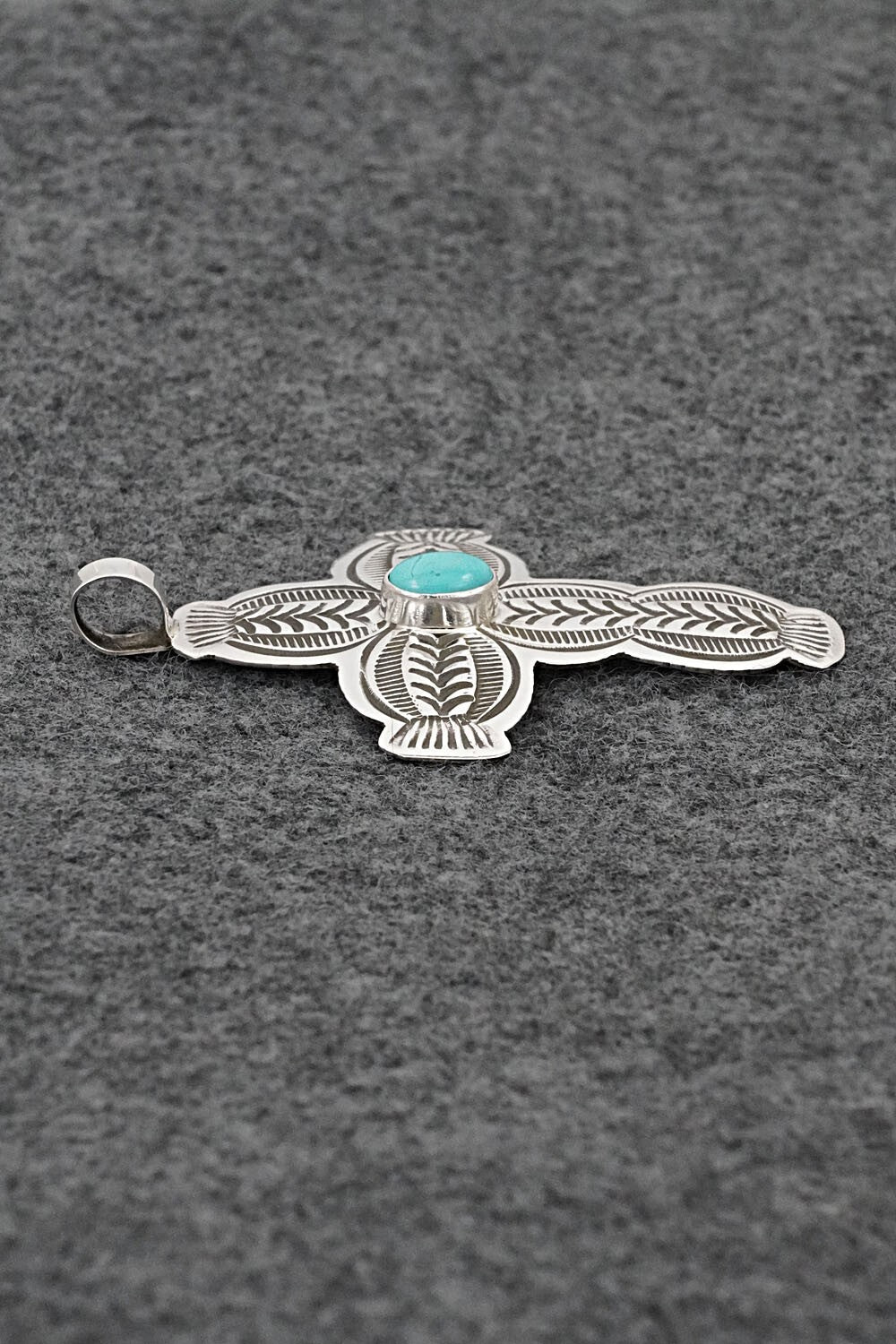 Turquoise & Sterling Silver Pendant - Arnold Blackgoat