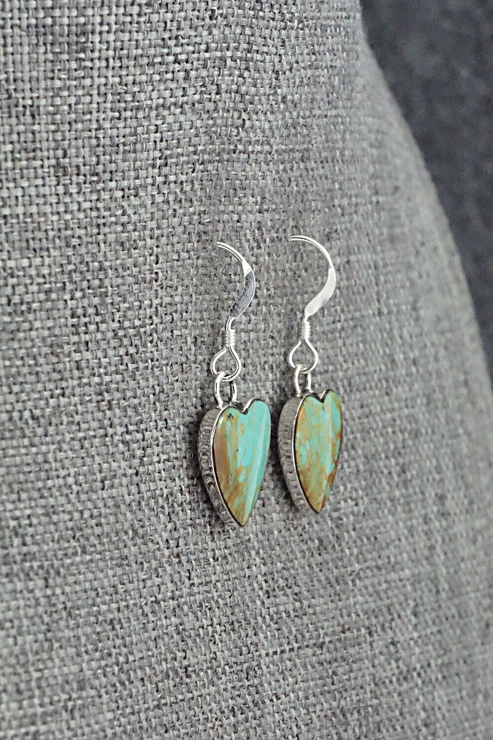 Turquoise and Sterling Silver Earrings - Sonyei Coho