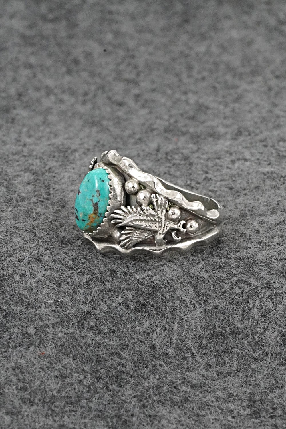 Turquoise & Sterling Silver Ring - Genevieve Francisco - Size 12