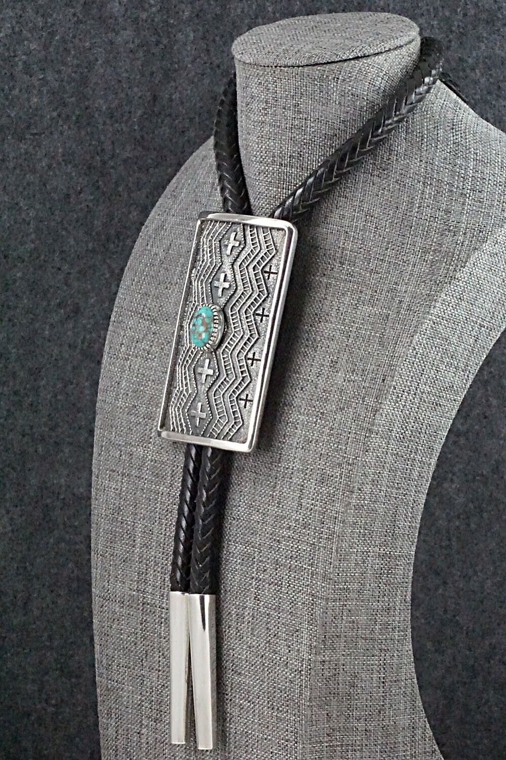 Turquoise and Sterling Silver Bolo Tie - Harrison Jim