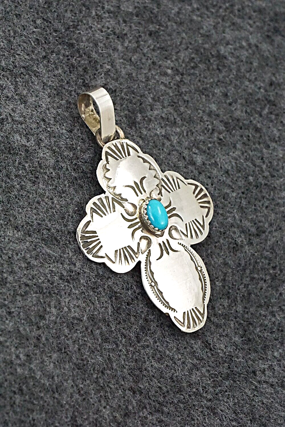 Turquoise & Sterling Silver Pendant - Bertha Begay