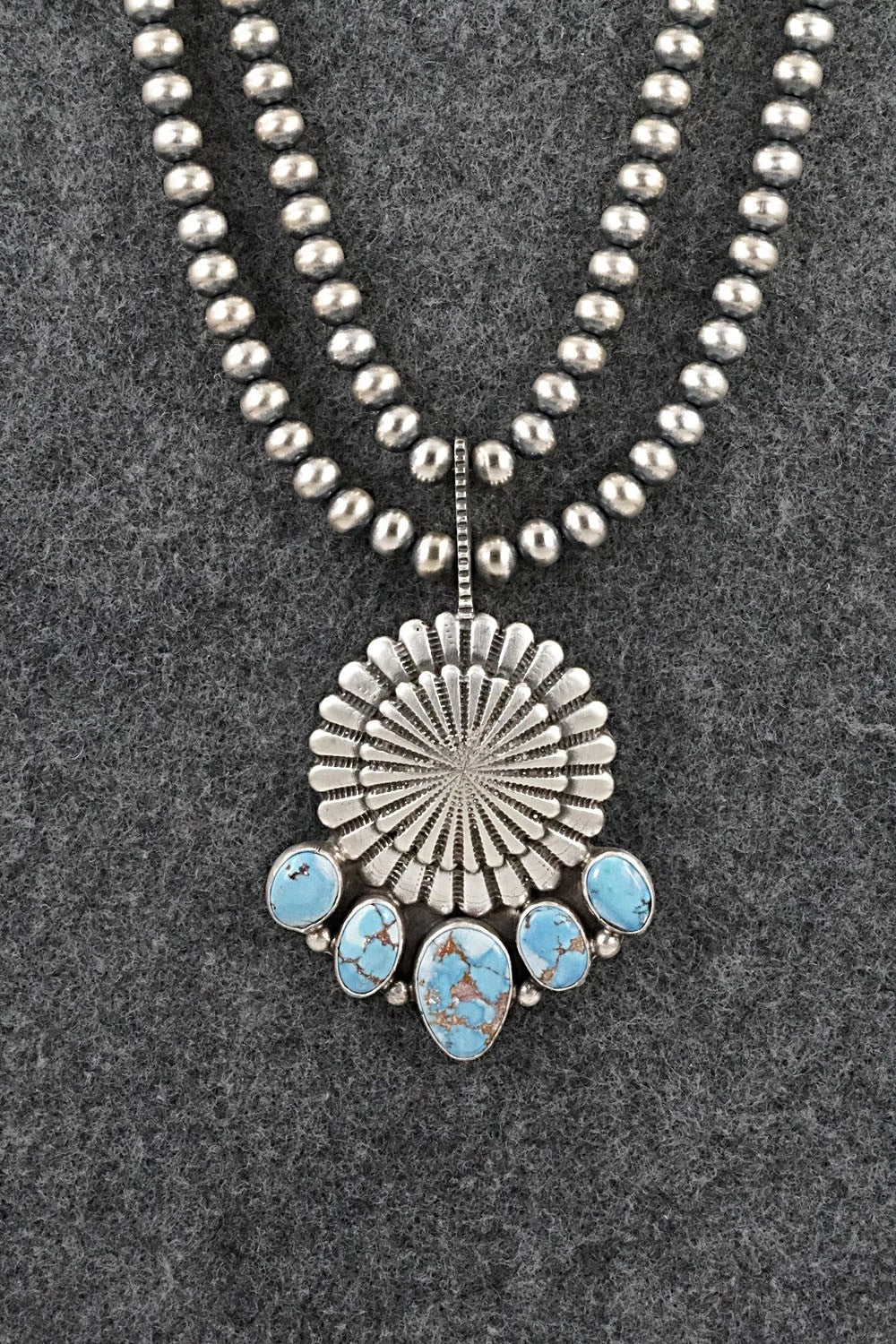 Turquoise & Sterling Silver Necklace - Tom Lewis