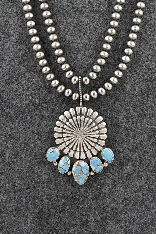 Turquoise & Sterling Silver Necklace - Tom Lewis