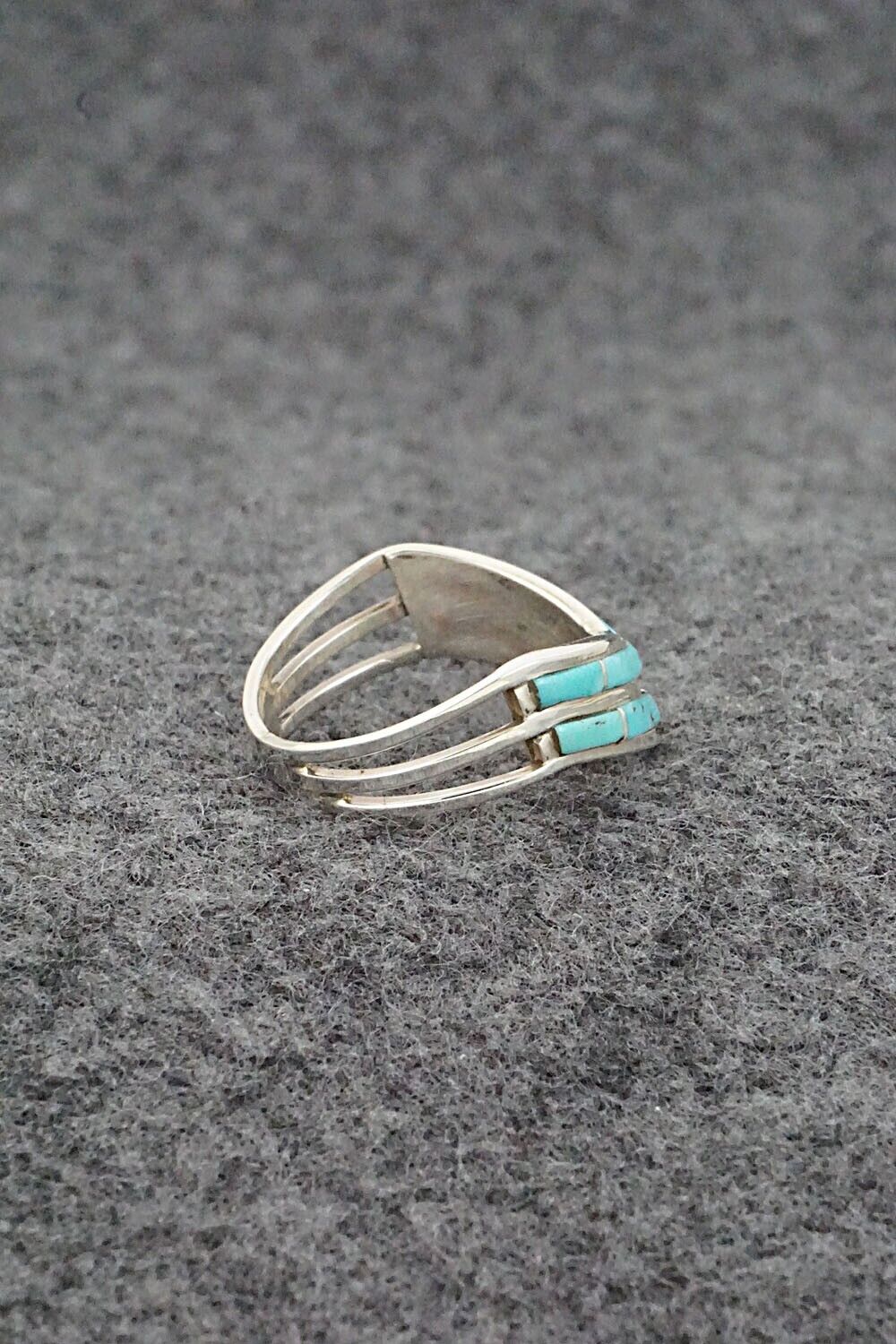 Turquoise & Sterling Silver Ring - Andrew Enrico - Size 7.5