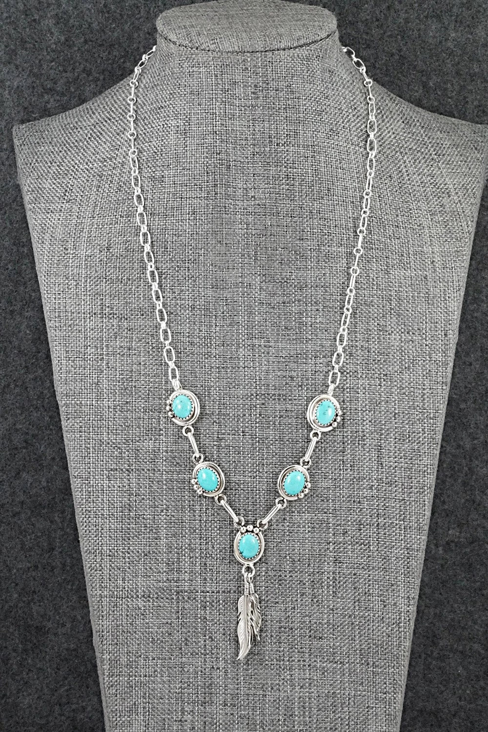 Turquoise & Sterling Silver Necklace - Verley Betone