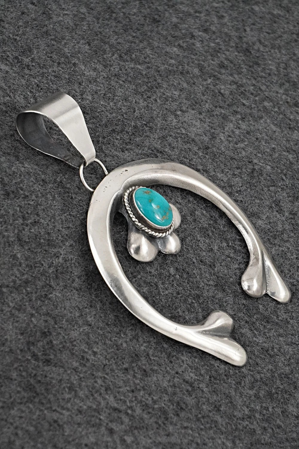 Turquoise & Sterling Silver Pendant - Eugene Gruber
