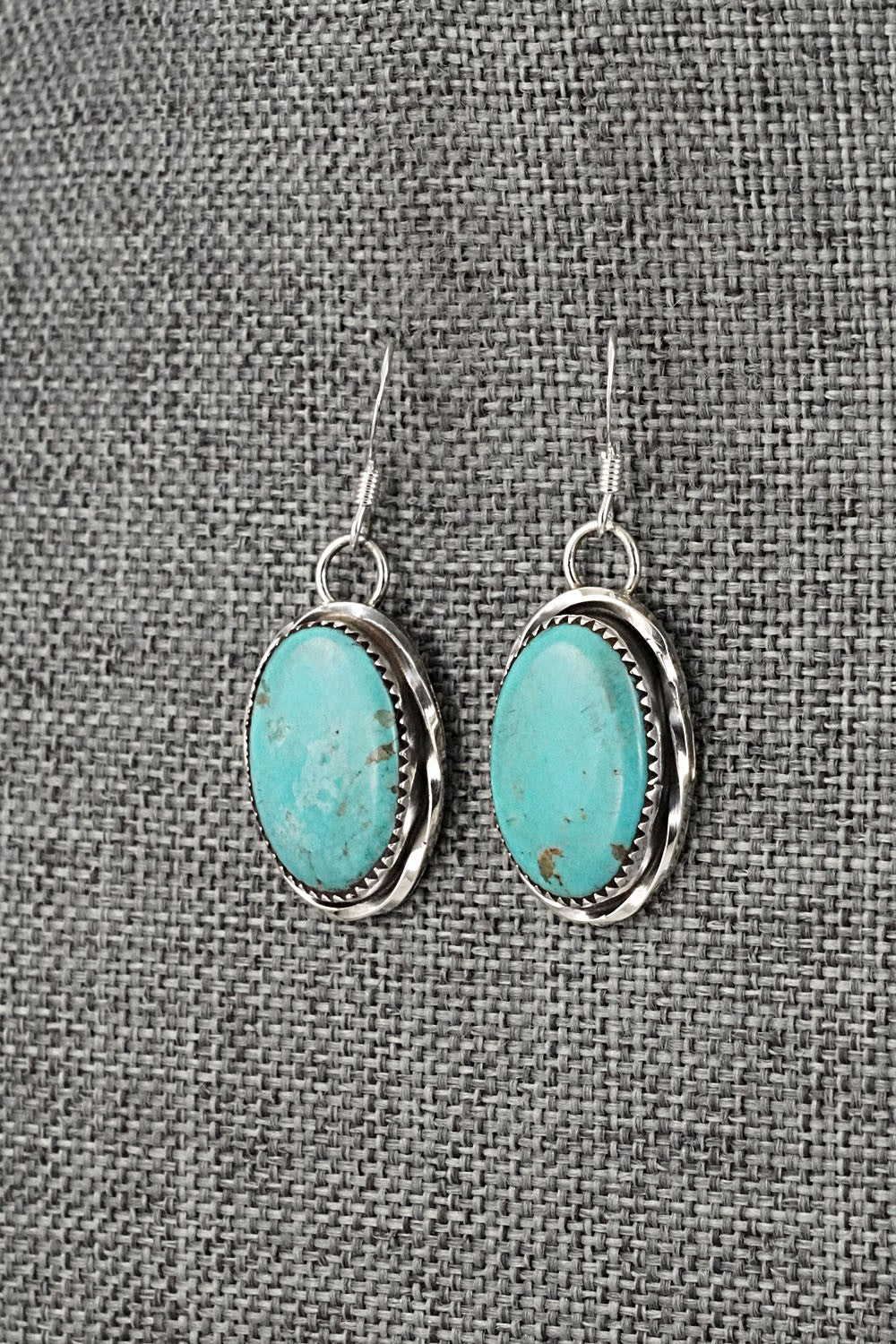 Turquoise & Sterling Silver Earrings - Ernest Hawthorne