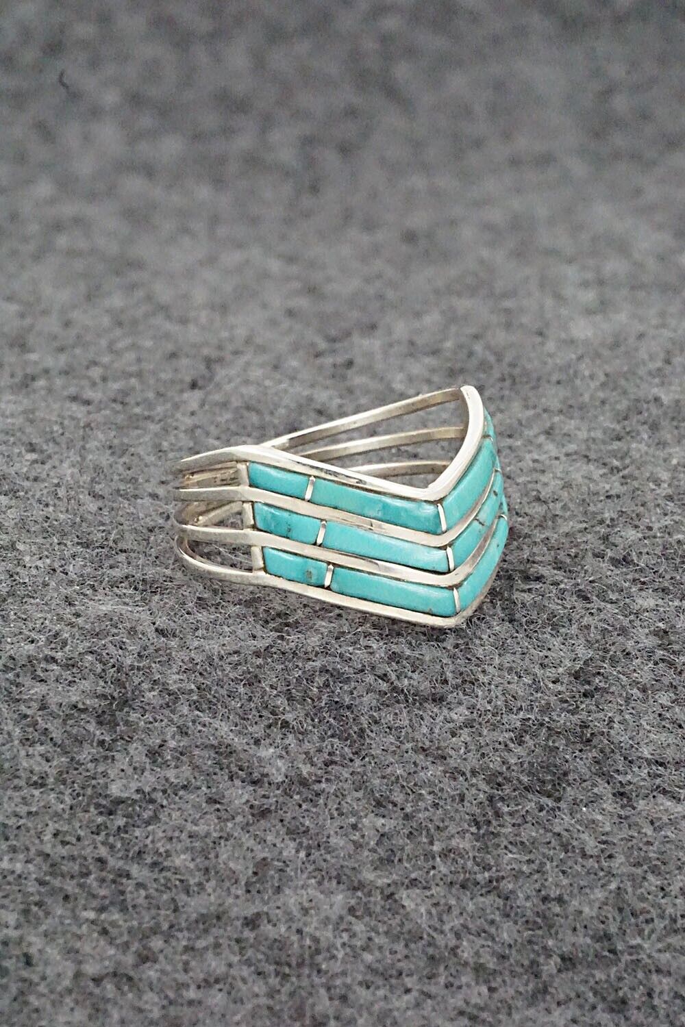 Turquoise & Sterling Silver Ring - Andrew Enrico - Size 10