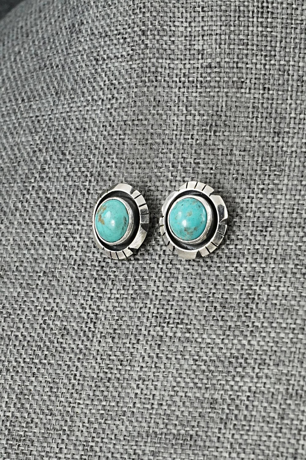 Turquoise & Sterling Silver Earrings - Amos Begay