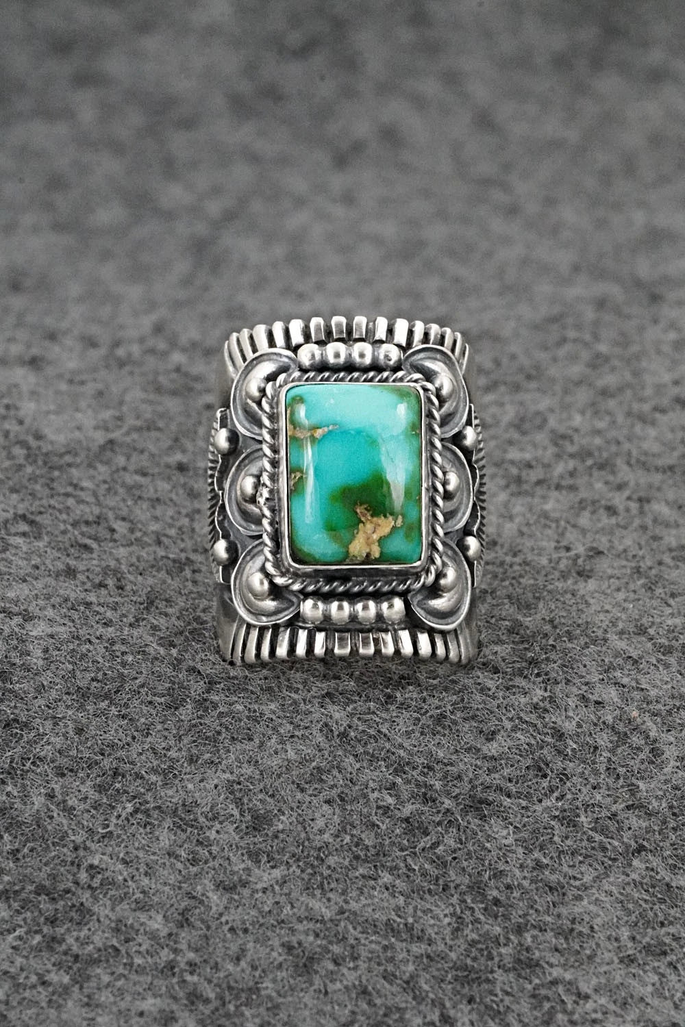 Turquoise & Sterling Silver Ring - Derrick Gordon - Size 7
