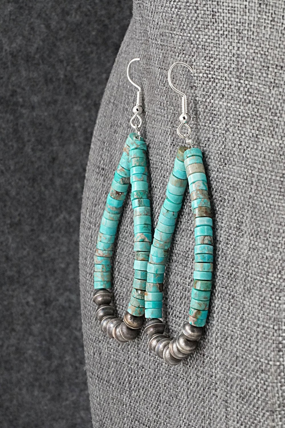 Turquoise & Sterling Silver Earrings - Quaylon Sam