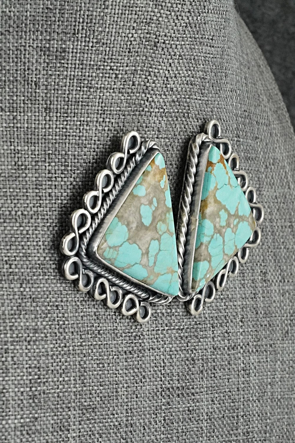 Turquoise & Sterling Silver Necklace and Earrings Set - Paul Livingston