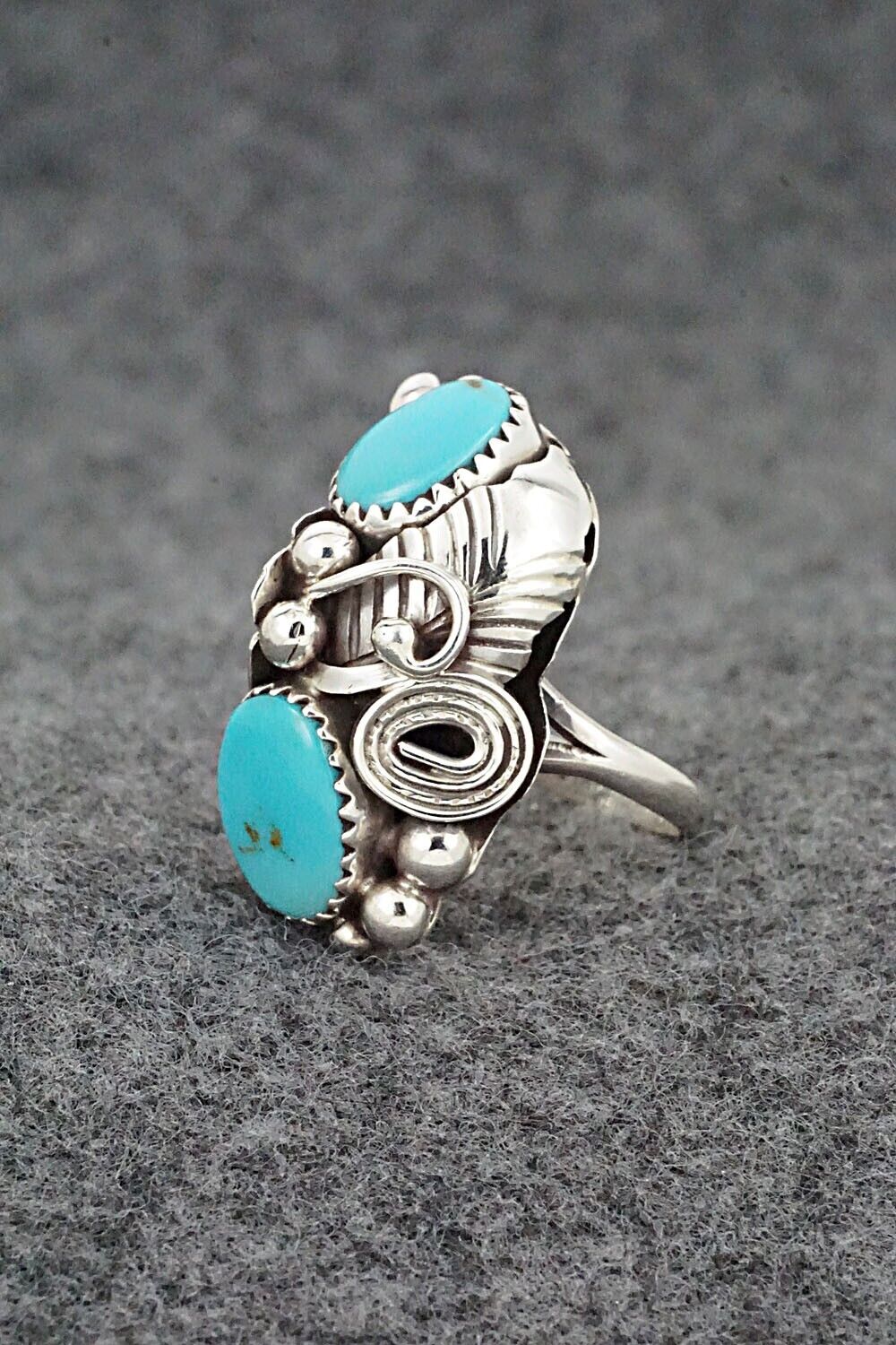 Turquoise & Sterling Silver Ring - Max Calladitto - Size 5