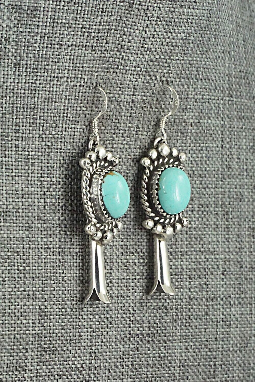 Turquoise & Sterling Silver Earrings - Vernon Johnson