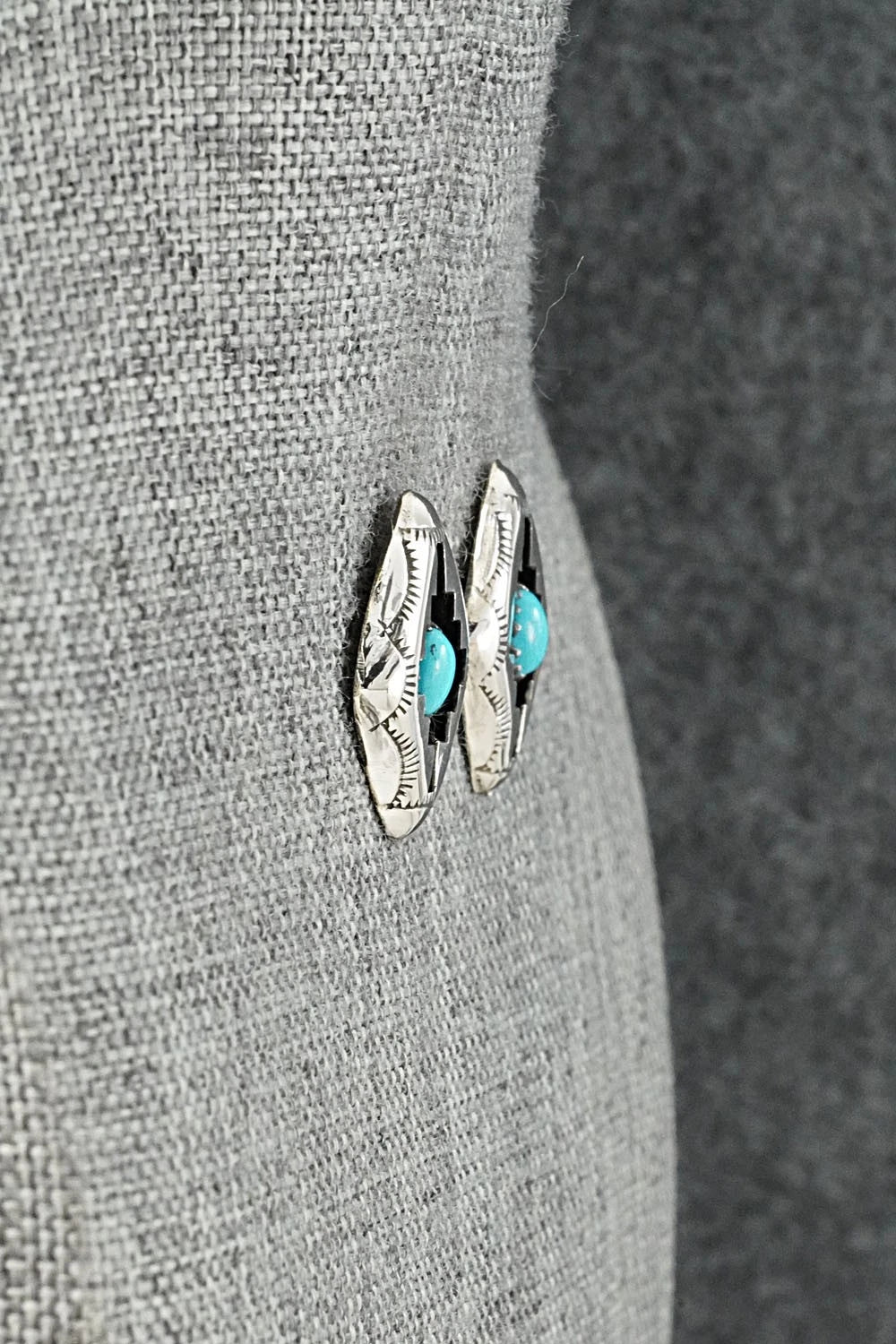 Turquoise & Sterling Silver Earrings - Phil Perry
