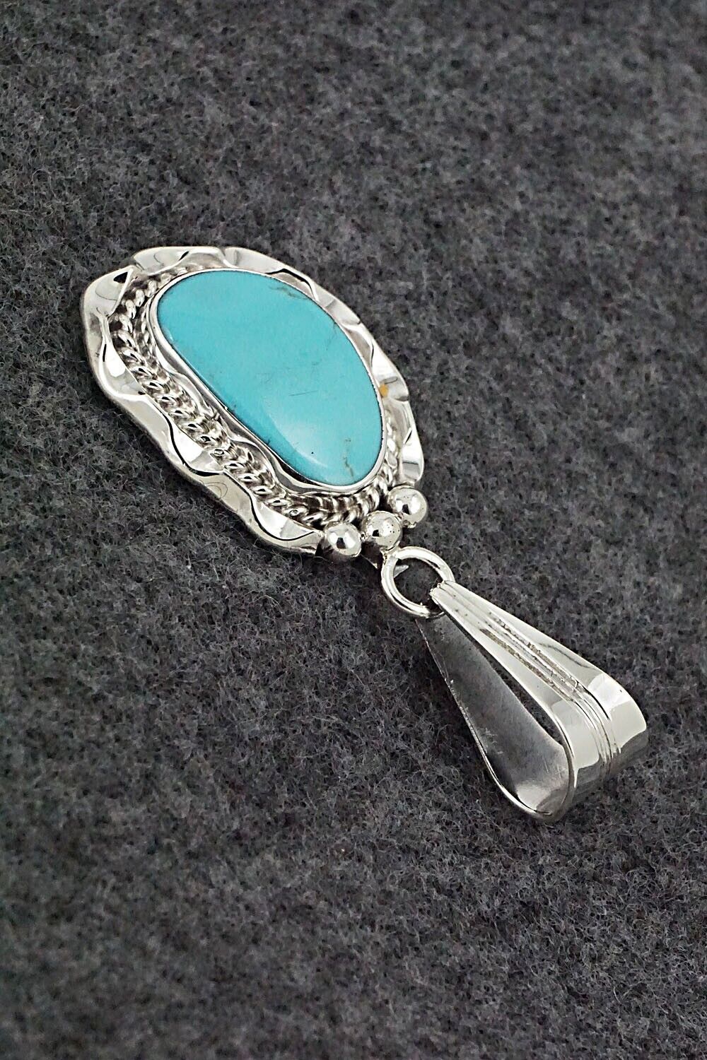 Turquoise & Sterling Silver Pendant - Samuel Yellowhair