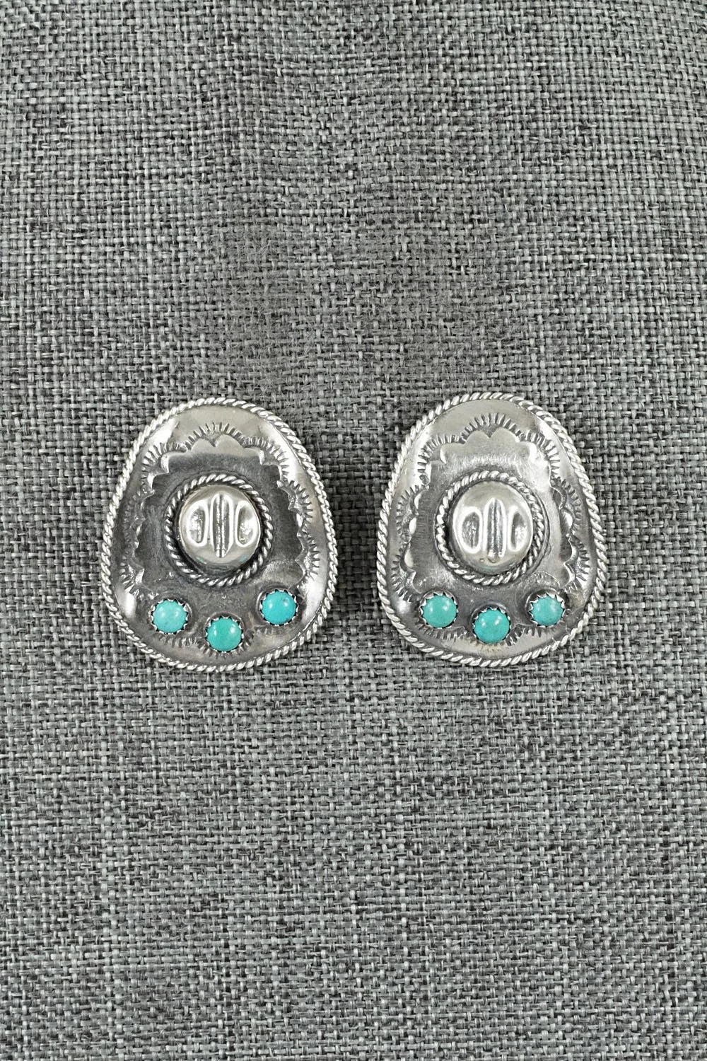 Turquoise & Sterling Silver Earrings - Bobby Platero