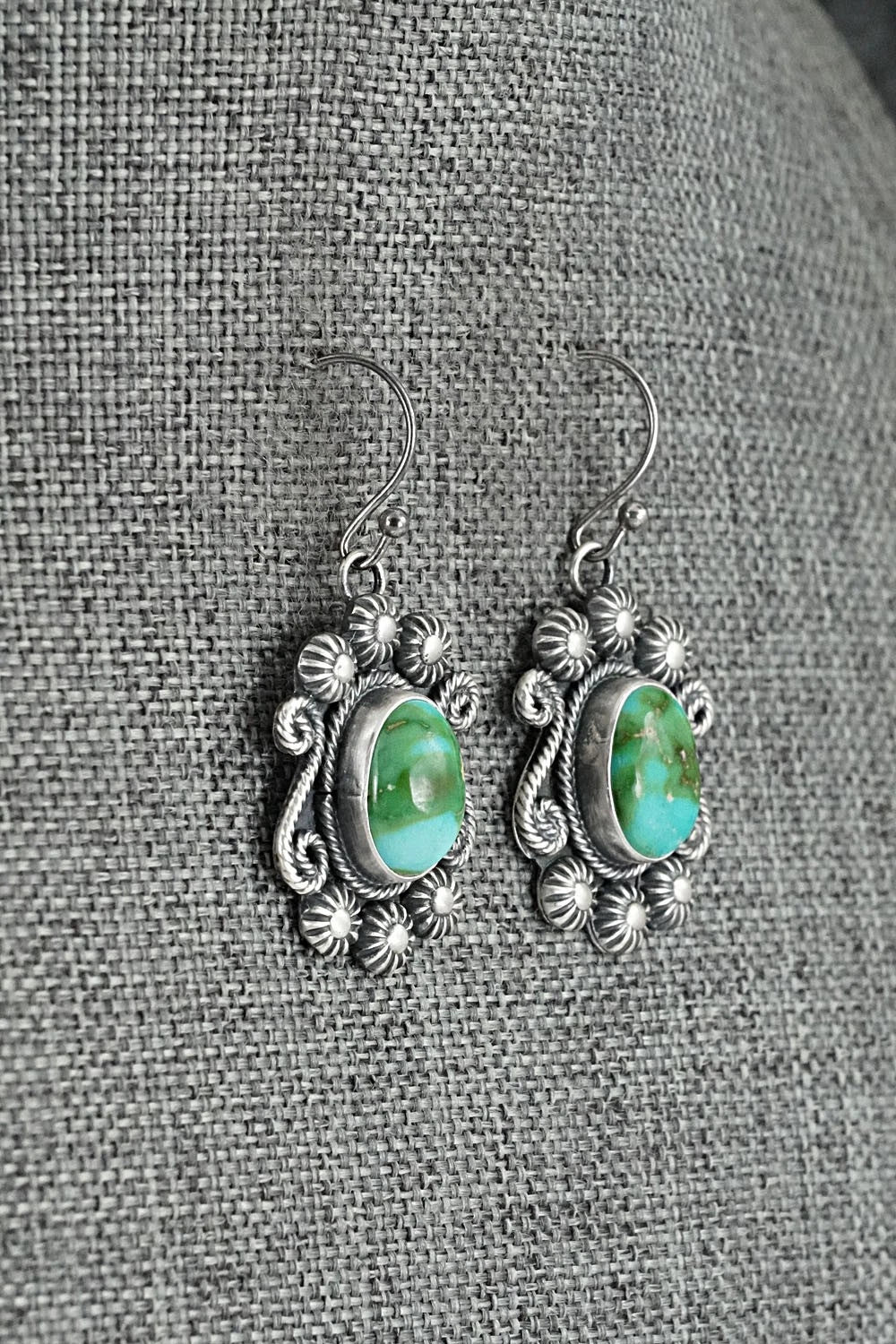 Turquoise & Sterling Silver Necklace and Earrings Set - Mark Yazzie