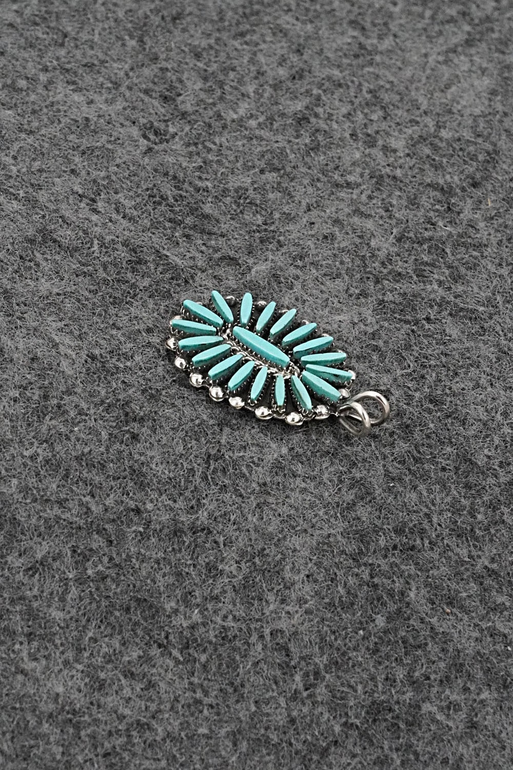Turquoise & Sterling Silver Pendant - Fritzon Owaleon