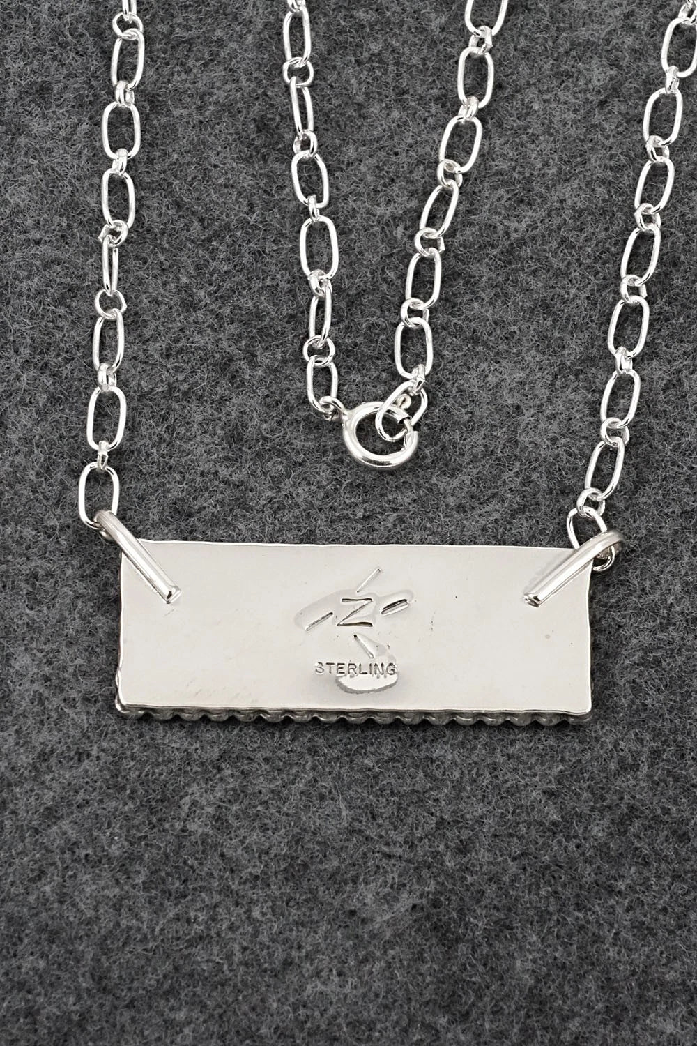 Turquoise & Sterling Silver Necklace - Kenny Lonjose