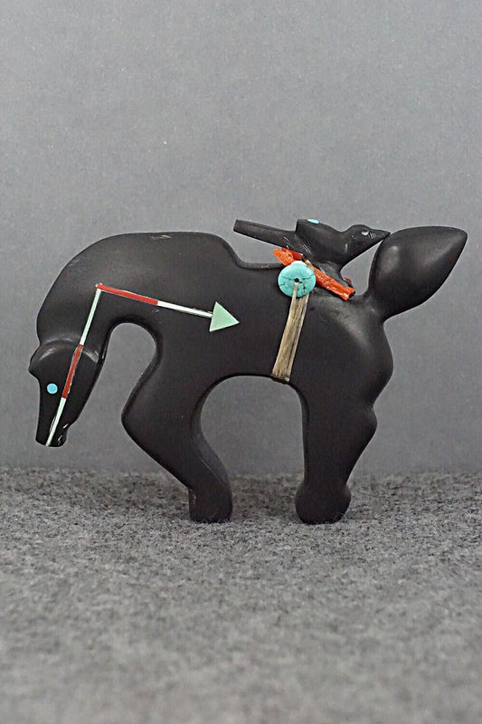 Horse and Bird Zuni Fetish Carving - Fernando Laiwakete