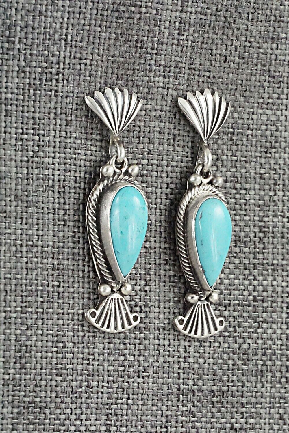 Turquoise & Sterling Silver Earrings - Verley Betone