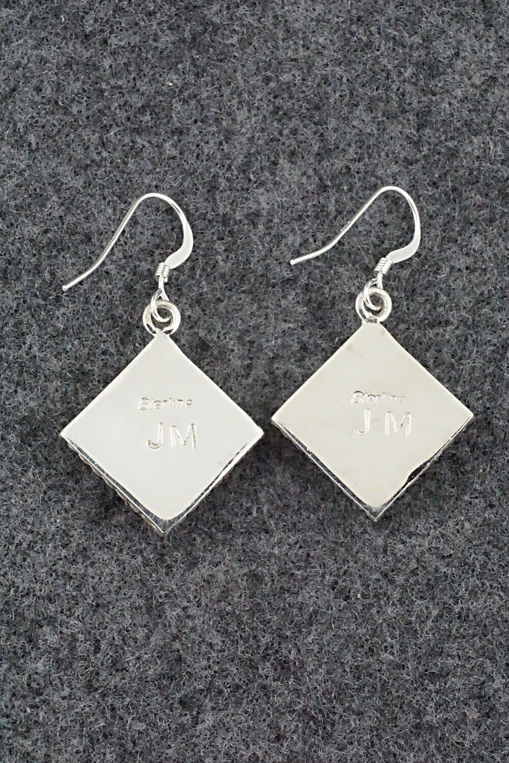 Turquoise & Sterling Silver Inlay Earrings - James Manygoats