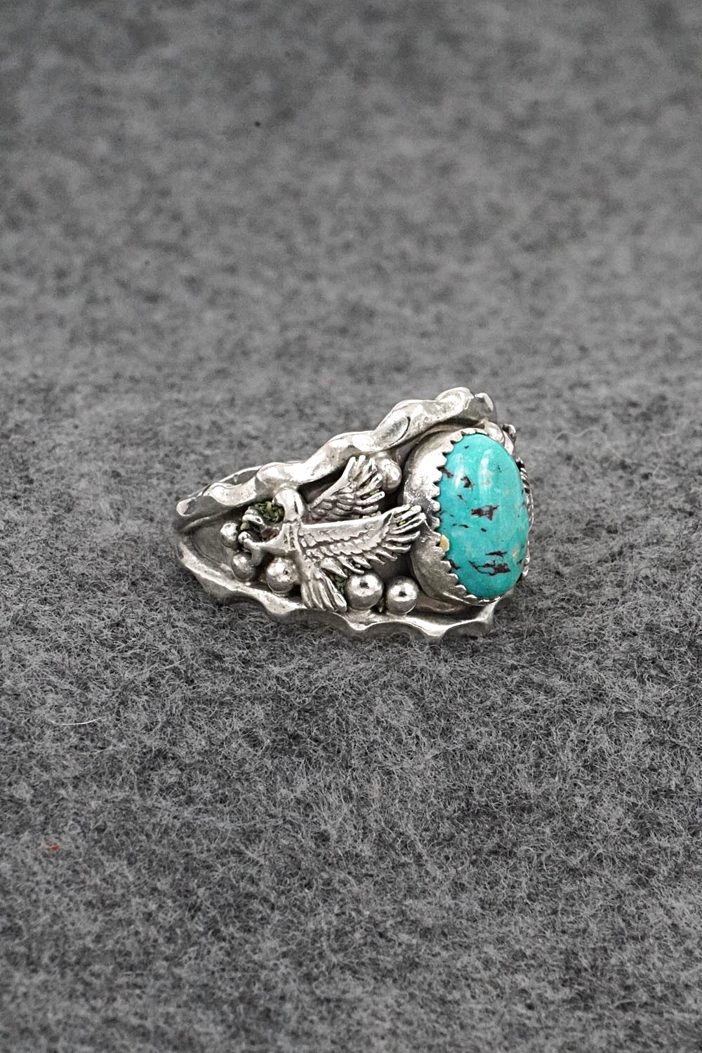 Turquoise & Sterling Silver Ring - Genevieve Francisco - Size 12