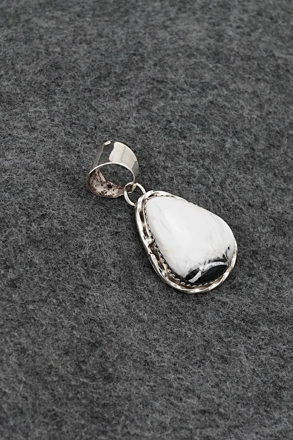 White Buffalo & Sterling Silver Pendant - Ernest Hawthorne