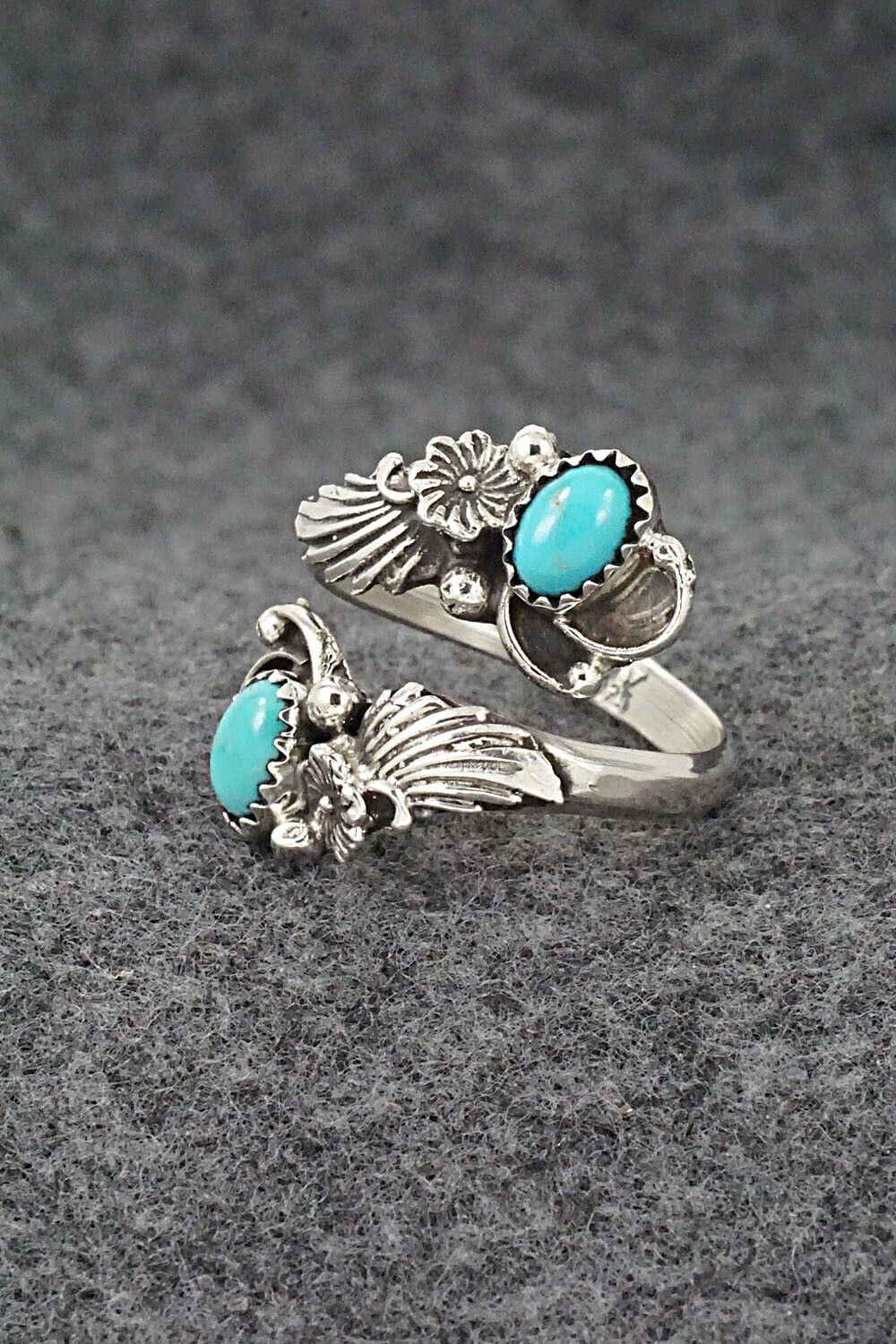 Turquoise & Sterling Silver Ring - Etta Belin - Size 7.5