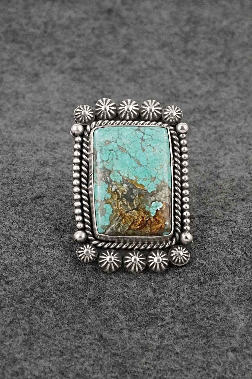 Turquoise & Sterling Silver Ring - Michael Calladitto - Size 7.5