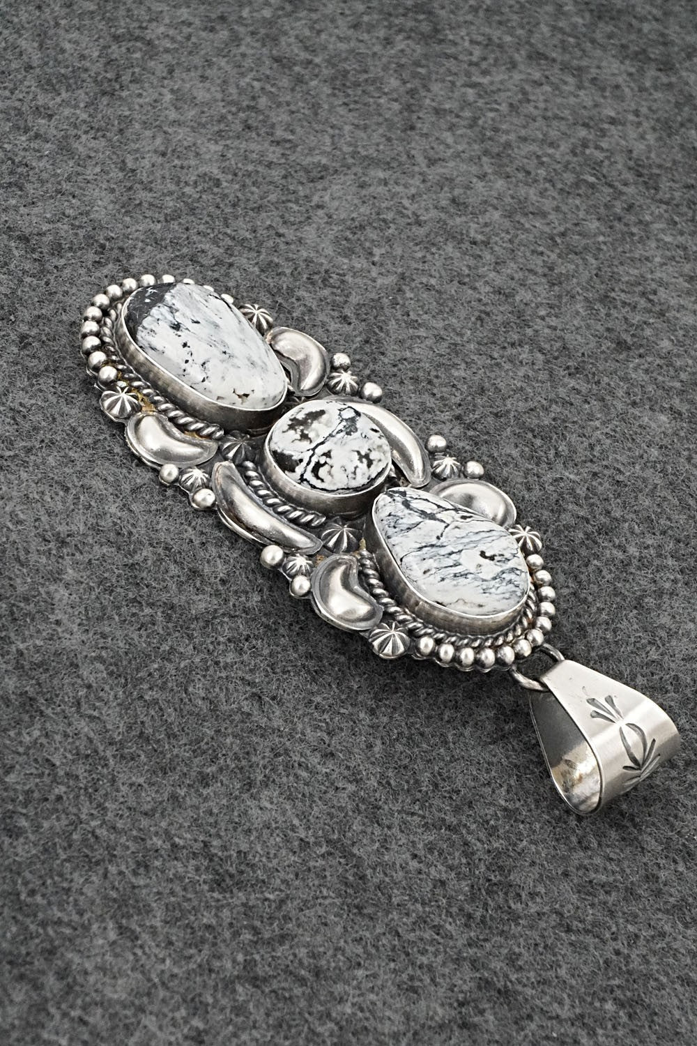 White Buffalo & Sterling Silver Pendant - Raymond Delgarito