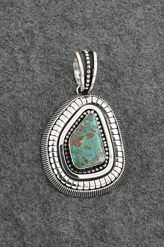 Turquoise and Sterling Silver Pendant - Jonathan Nez