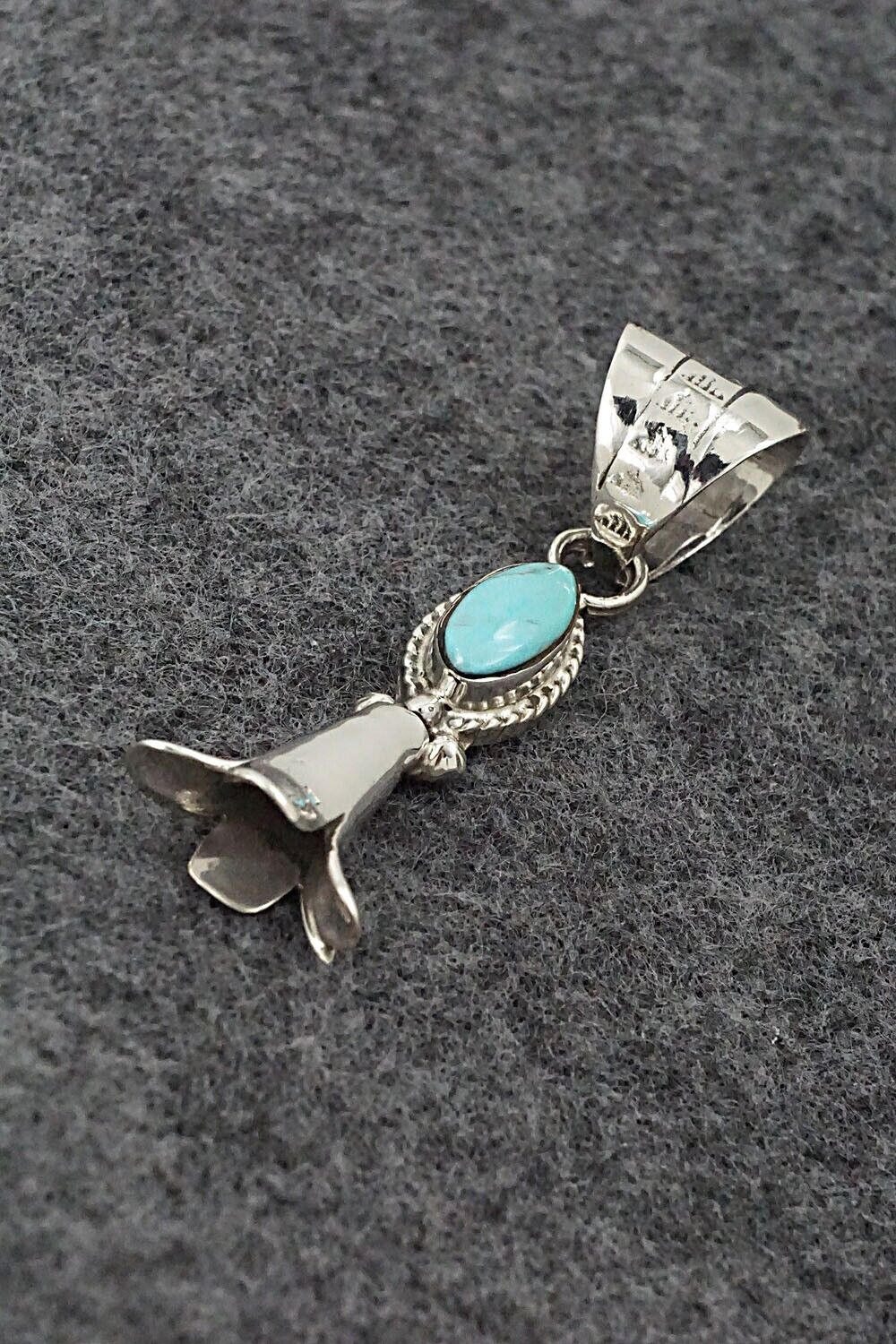 Turquoise & Sterling Silver Pendant - Sonyei Coho
